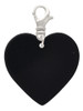 Acrylic 1" Black Heart Clip On Charm