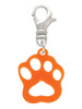 Acrylic Small Paw Orange Clip On Charm