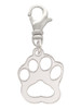 Acrylic Small Paw Mirror Silver Tone Clip On Charm