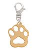 Acrylic Small Paw Gold Tone Clip On Charm