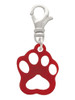 Acrylic Small Paw Maroon Clip On Charm