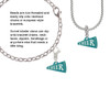 Acrylic 3/4" Teal Cheer Megaphone Clip On Charm