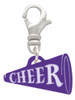 Acrylic 3/4" Purple Cheer Megaphone Clip On Charm