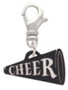 Acrylic 3/4" Black Cheer Megaphone Clip On Charm