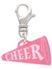 Acrylic 3/4" Pink Cheer Megaphone Clip On Charm