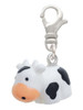 Resin Black and White Cow Clip On Charm