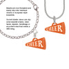 Acrylic 1.25" Orange Cheer Megaphone Clip On Charm