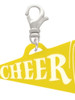 Acrylic 1.25" Yellow Cheer Megaphone Clip On Charm