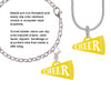Acrylic 1.25" Yellow Cheer Megaphone Clip On Charm