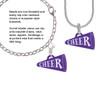 Acrylic 1.25" Purple Cheer Megaphone Clip On Charm