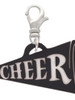 Acrylic 1.25" Black Cheer Megaphone Clip On Charm