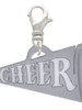 Acrylic 1.25" Silver Tone Cheer Megaphone Clip On Charm