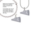 Acrylic 1.25" Silver Tone Cheer Megaphone Clip On Charm