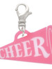 Acrylic 1.25" Pink Cheer Megaphone Clip On Charm