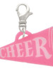 Acrylic 1.25" Hot Pink Cheer Megaphone Clip On Charm