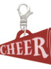 Acrylic 1.25" Maroon Cheer Megaphone Clip On Charm