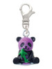 Resin Purple Panda Bear Clip On Charm