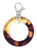 Acrylic 7/8" Ring Mixed Brown and Yellow Clip On Charm