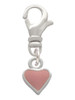 Mini Two Sided Pink Heart Clip On Charm