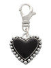 Black Heart with Beaded Border Clip On Charm