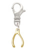 Mini Gold Tone Wishbone Clip On Charm