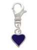 Mini Two Sided Purple Heart Clip On Charm