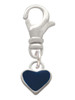 Mini Two Sided Blue Heart Clip On Charm