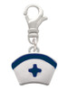 Nurse Hat with Blue Cross Clip On Charm