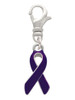 Purple Ribbon Clip On Charm