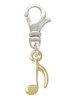 Mini Gold Tone Eighth Note Clip On Charm