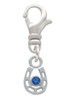 Mini Horseshoe with Blue Crystal Clip On Charm
