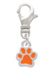 Mini Translucent Orange Paw Clip On Charm