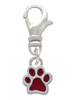 Mini Translucent Maroon Paw Clip On Charm