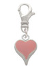 Small Long Pink Heart Clip On Charm