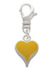 Small Long Yellow Heart Clip On Charm