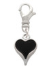Small Long Black Heart Clip On Charm