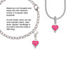 Small Long Hot Pink Heart Clip On Charm