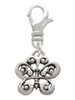 Small Antiqued Butterfly Clip On Charm