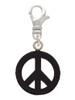 Acrylic Small Black Peace Sign Clip On Charm