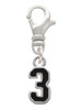 Black Number - 3 Clip On Charm