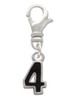 Black Number - 4 Clip On Charm