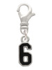 Black Number - 6 Clip On Charm