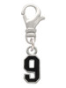 Black Number - 9 Clip On Charm