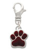 Small Maroon Paw Clip On Charm