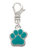 Small Teal Paw Clip On Charm