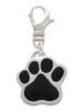 Large Black Paw Clip On Charm