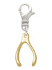 Gold Tone Wishbone Clip On Charm