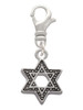 Star of David with Beaded Border Clip On Charm