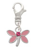 Pink Dragonfly with Crystal Clip On Charm