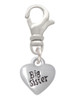 Mini 3-D ''Big Sister'' Heart Clip On Charm
